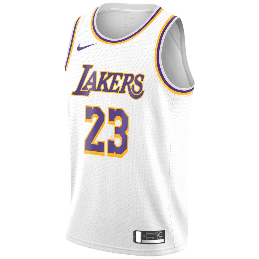 Alternative view of Lebron James Los Angeles Lakers Youth 2018/19 Swingman Basketball Jersey White - Association Edition