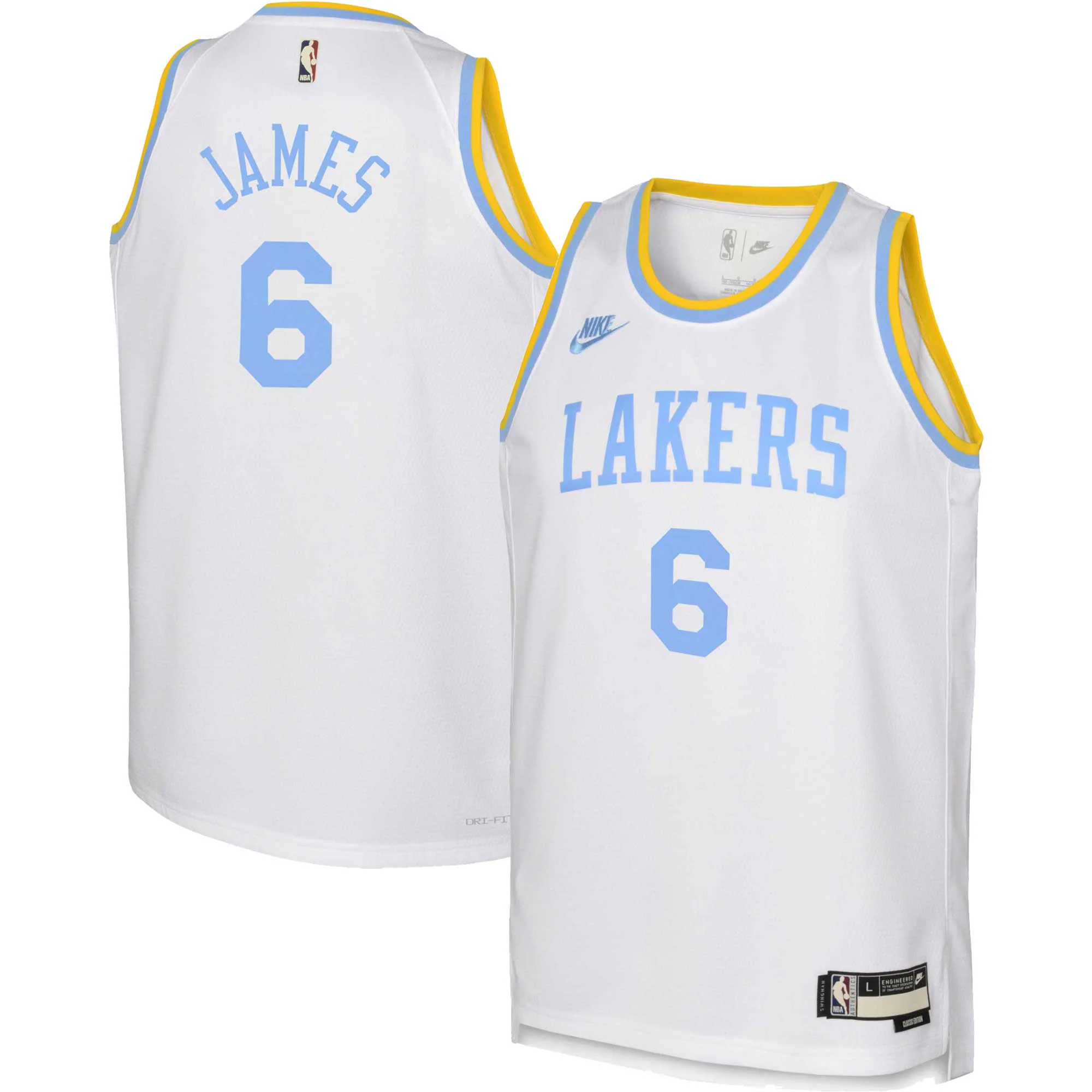 Lebron James Los Angeles Lakers Youth 2022/23 Swingman Basketball Jersey White - Classic Edition