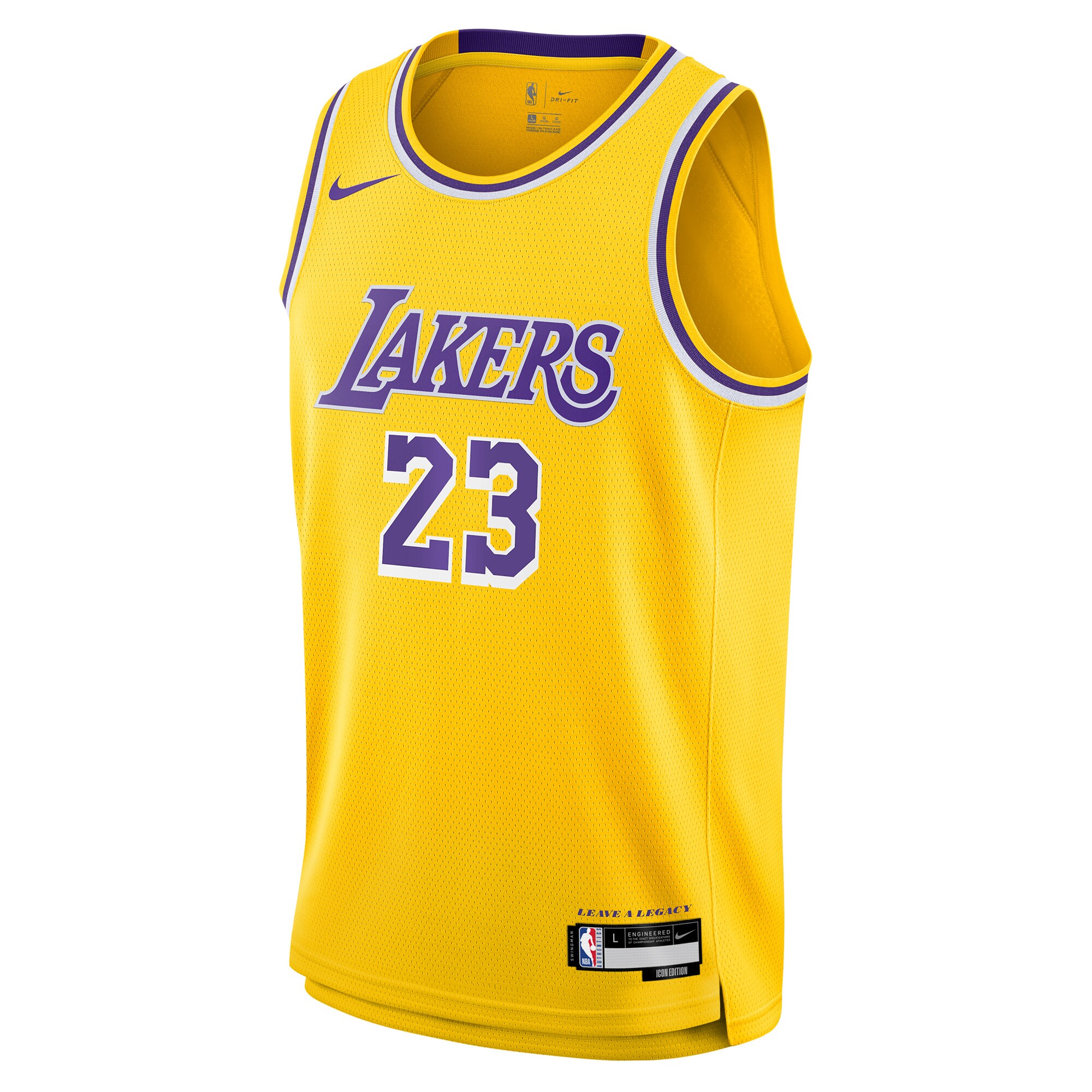 Alternative view of Lebron James Los Angeles Lakers Youth Swingman Basketball Jersey - Icon Edition - Gold