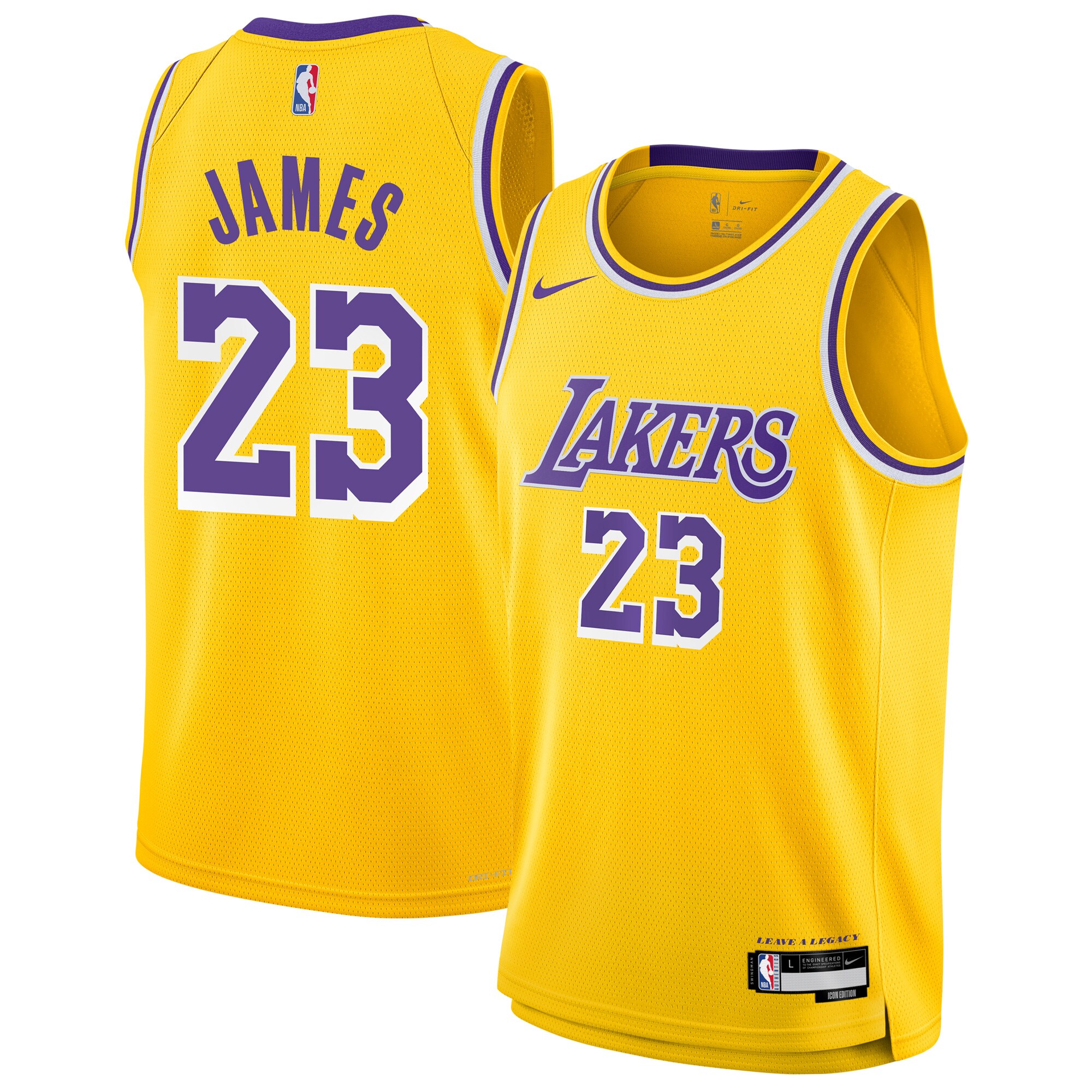 Lebron James Los Angeles Lakers Youth Swingman Basketball Jersey - Icon Edition - Gold