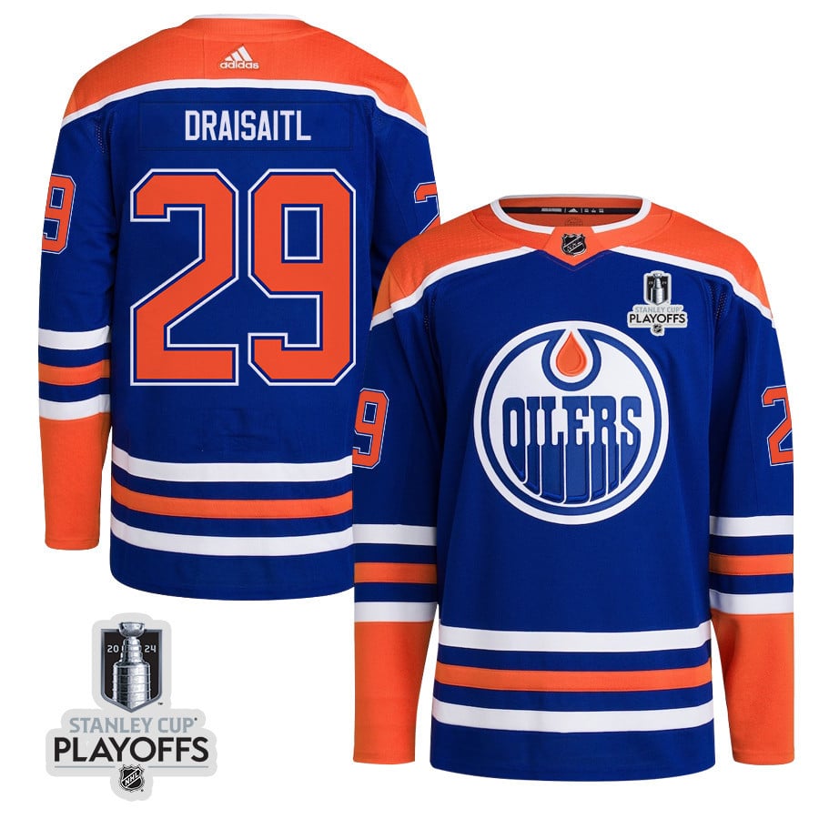 Leon Draisaitl 29 Edmonton Oilers 2024 NHL Playoffs Patch Home Hockey Jersey - Men - JS931 