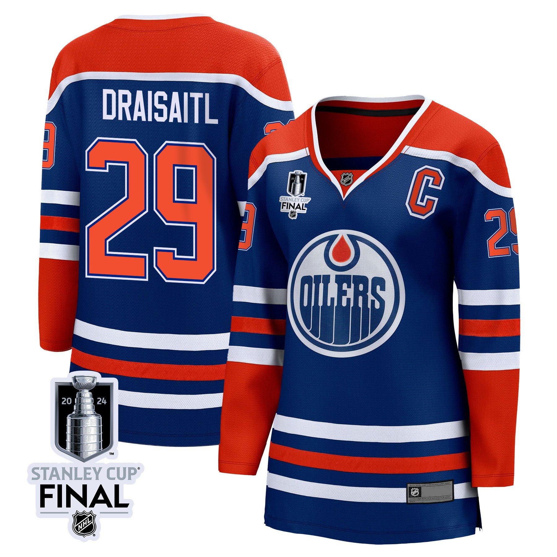 Leon Draisaitl 29 Edmonton Oilers 2024 STANLEY CUP Final Women's Home Hockey Jersey - Royal - JS487 