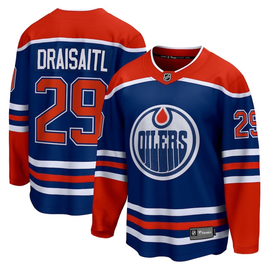 Leon Draisaitl 29 Edmonton Oilers Royal Home Breakaway Men Hockey Jersey - JS330 