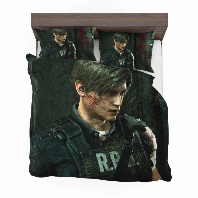 Alternative view of Leon S Kennedy Movie Resident Evil 2 Bedding Set - Custom Bedding Set