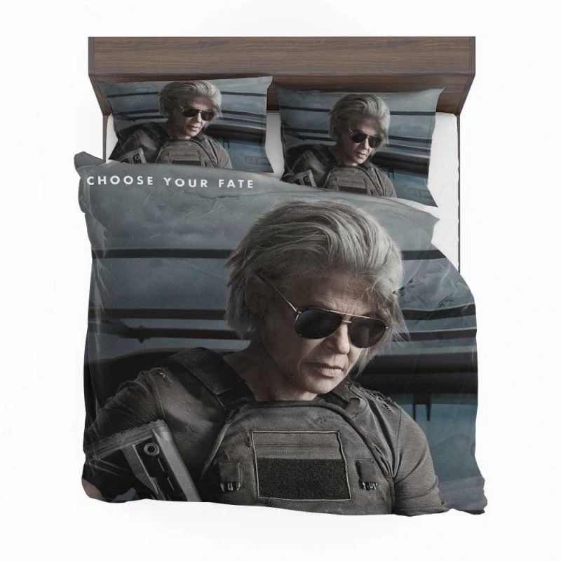 Alternative view of Linda Hamilton Sarah Connor In Terminator Dark Fate Movie Bedding Set - Custom Bedding Set