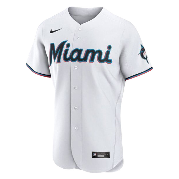 Alternative view of Lionel Messi Miami Marlins Baseball Elite Jersey - Stitched Men Jersey - White 