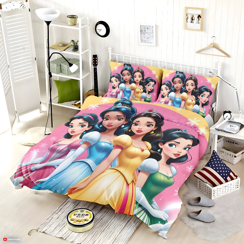 Alternative view of Little Girls Bedding Set 4pcs Twin Size - Custom Bedding Set