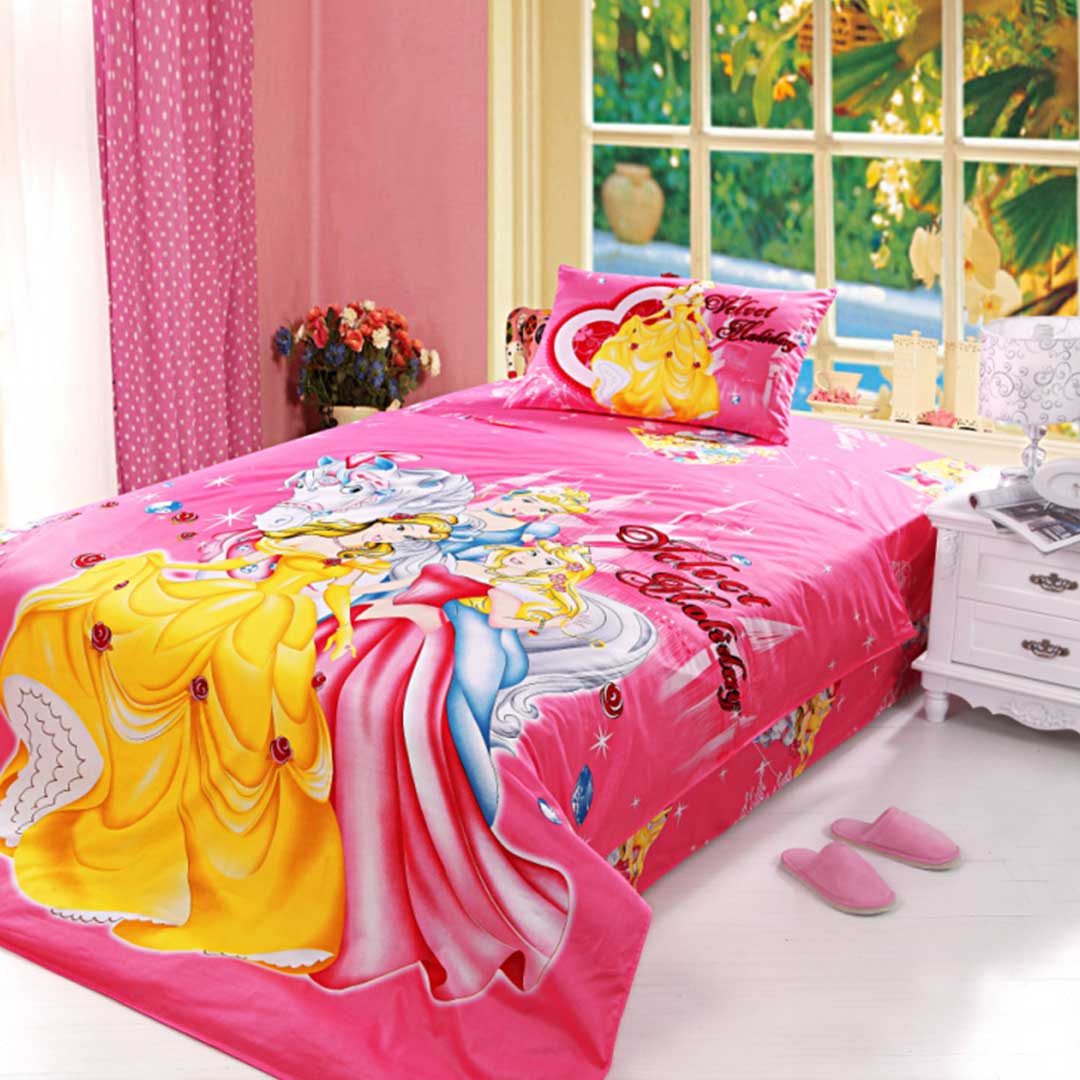Little Girls Bedding Set 4pcs Twin Size - Custom Bedding Set