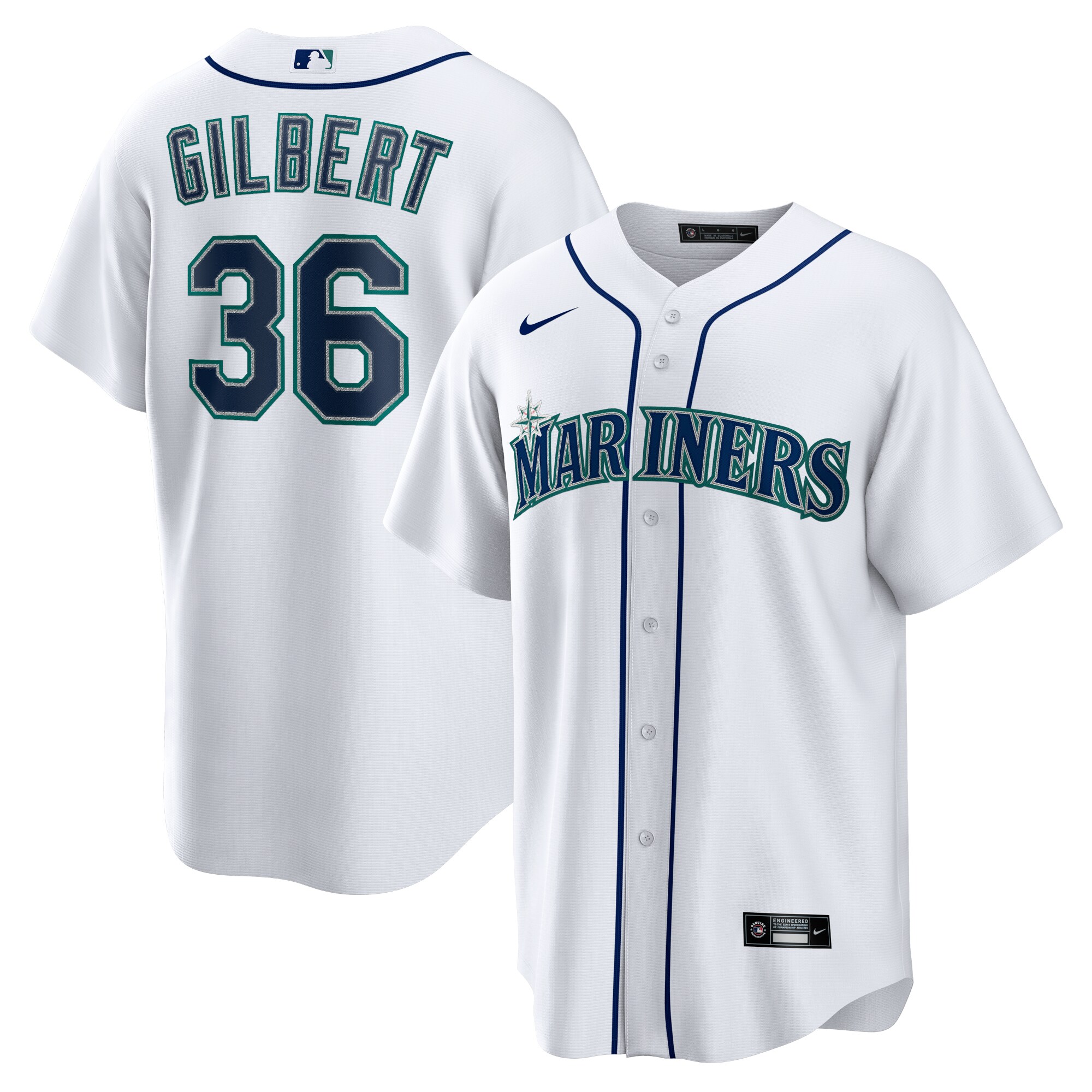 Logan Gilbert Seattle Mariners Home Replica Baseball Jersey - White