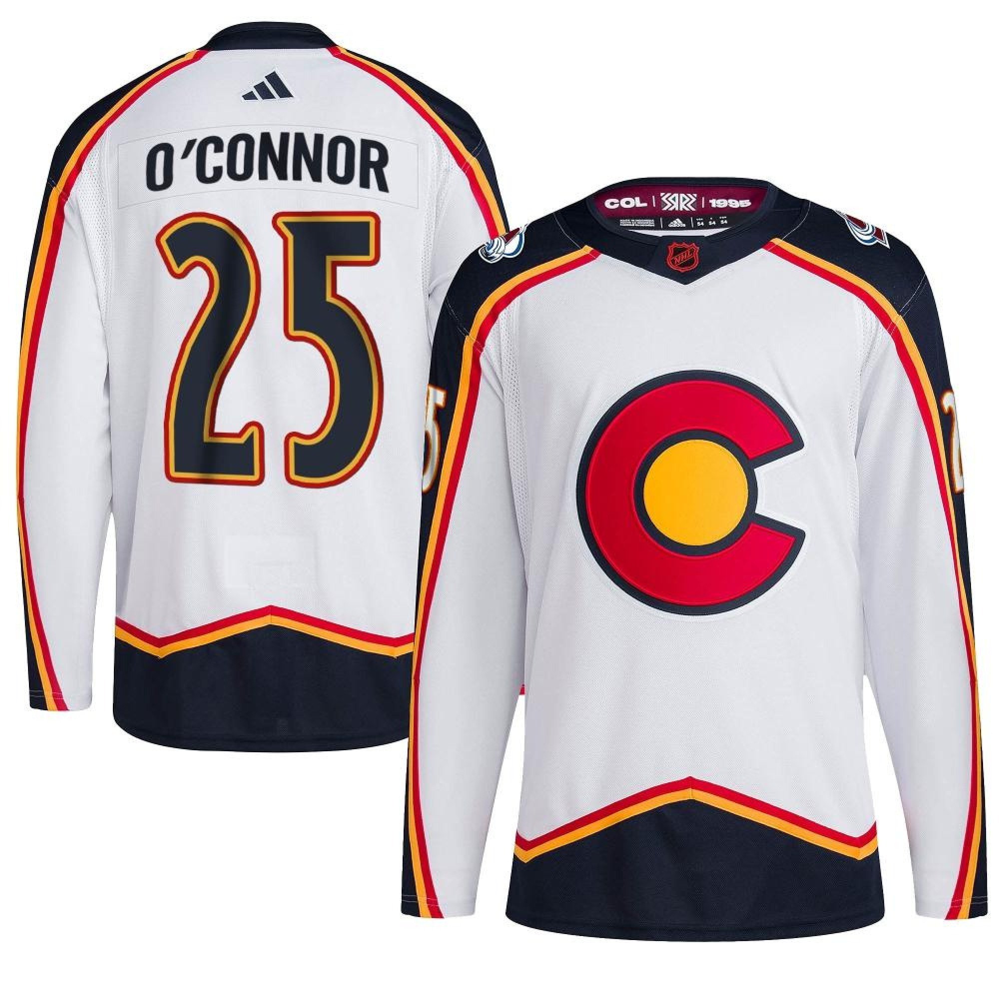 Logan O'Connor #25 Reverse Retro 2.0 2022 Colorado Avalanche White Hockey Jersey Primegreen - JS946 