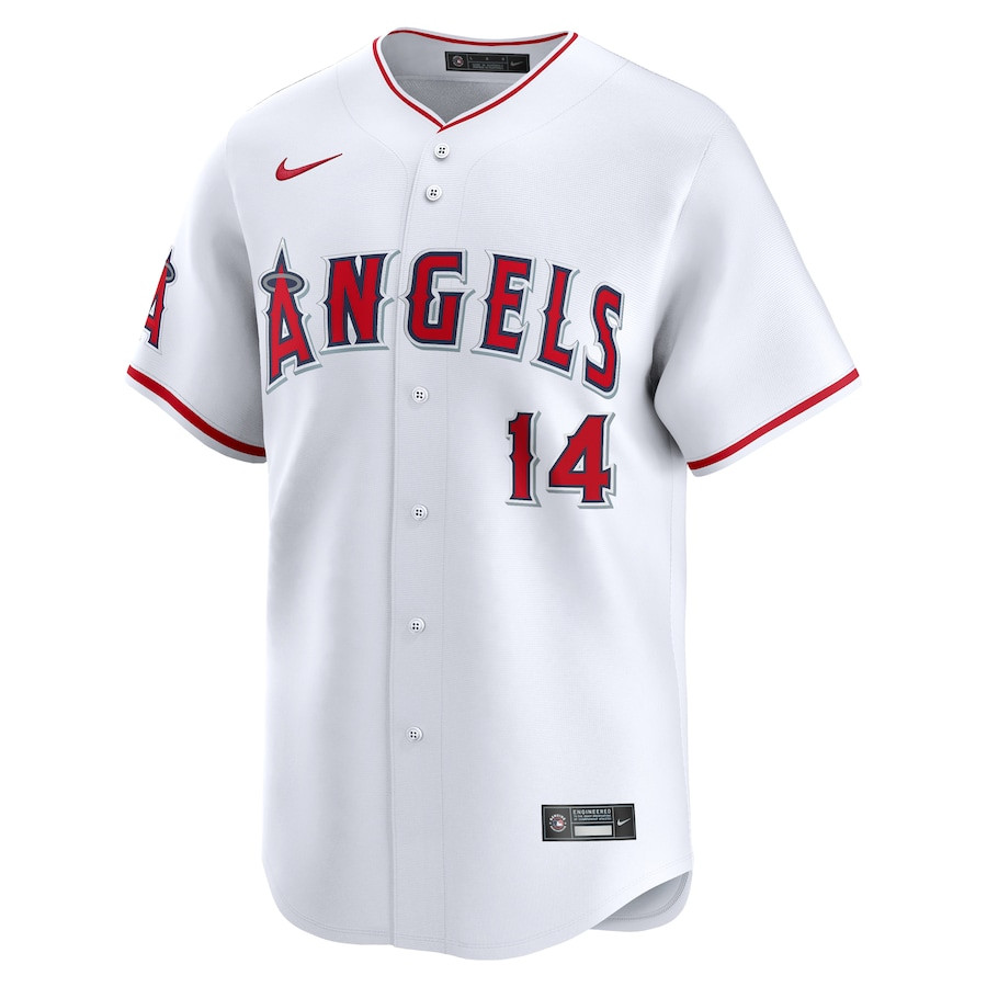 Alternative view of Logan O'Hoppe 14 Los Angeles Angels Home Limited Men Baseball Jersey - White 