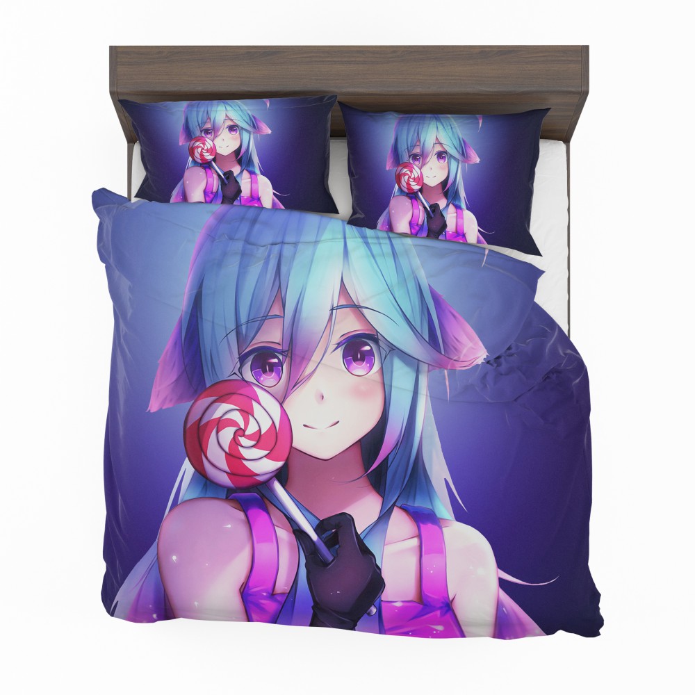 Alternative view of Lollipop Anime Girl Bedding Set - Custom Bedding Set