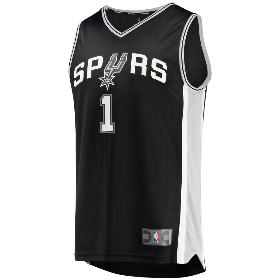 Alternative view of Lonnie Walker San Antonio Spurs Fanatics Branded Fast Break Replica Basketball Jersey - Icon Edition - Black