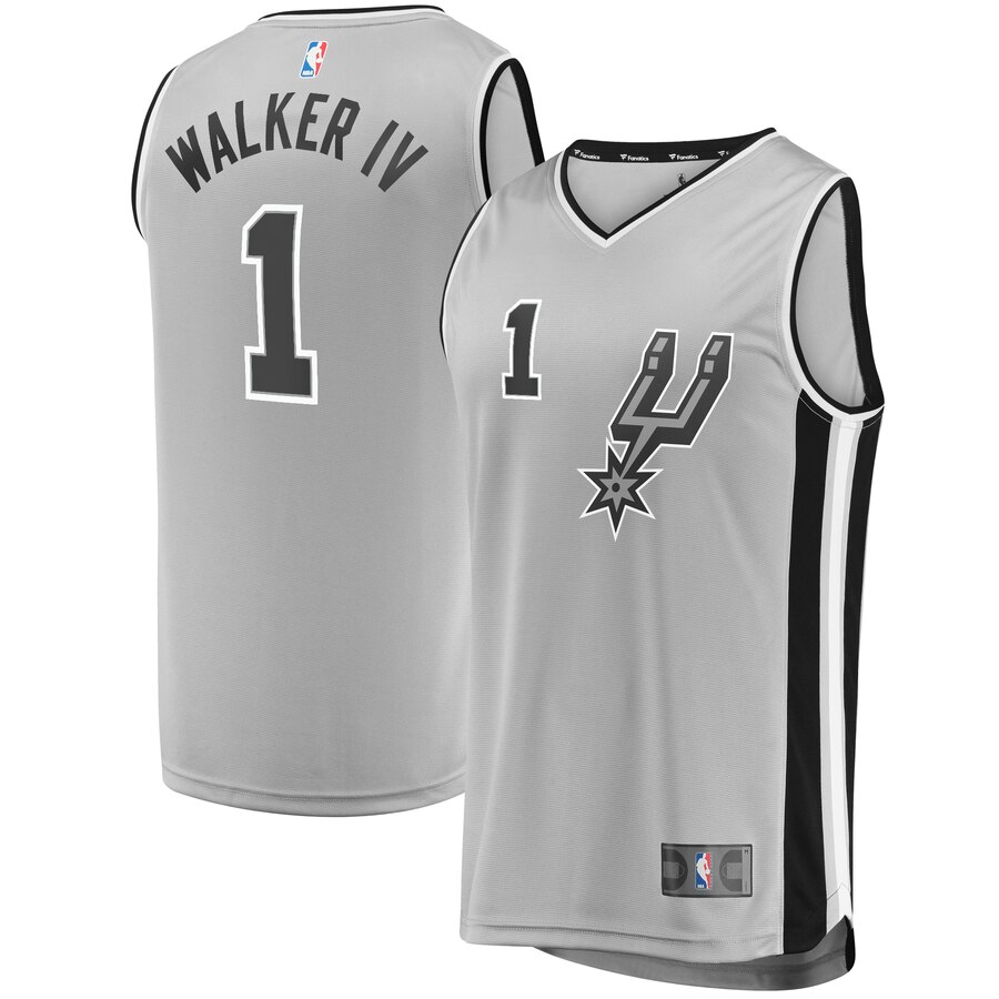 Lonnie Walker San Antonio Spurs Fanatics Branded Fast Break Replica Player Basketball Jersey - Statement Edition - Silver
