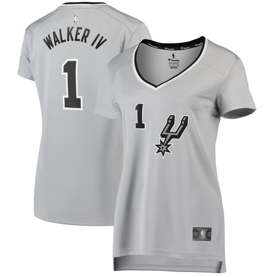 Lonnie Walker San Antonio Spurs Fanatics Branded Women's Fast Break Replica Player Basketball Jersey - Statement Edition - Silver