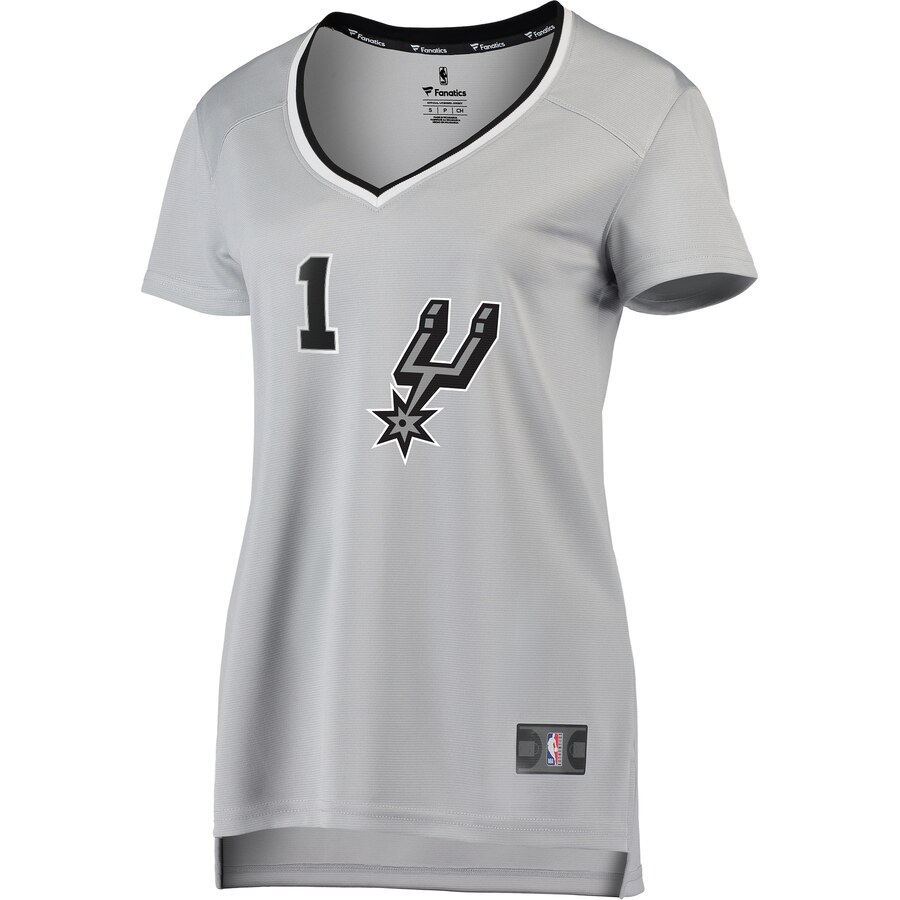 Alternative view of Lonnie Walker San Antonio Spurs Fanatics Branded Women's Fast Break Replica Player Basketball Jersey - Statement Edition - Silver