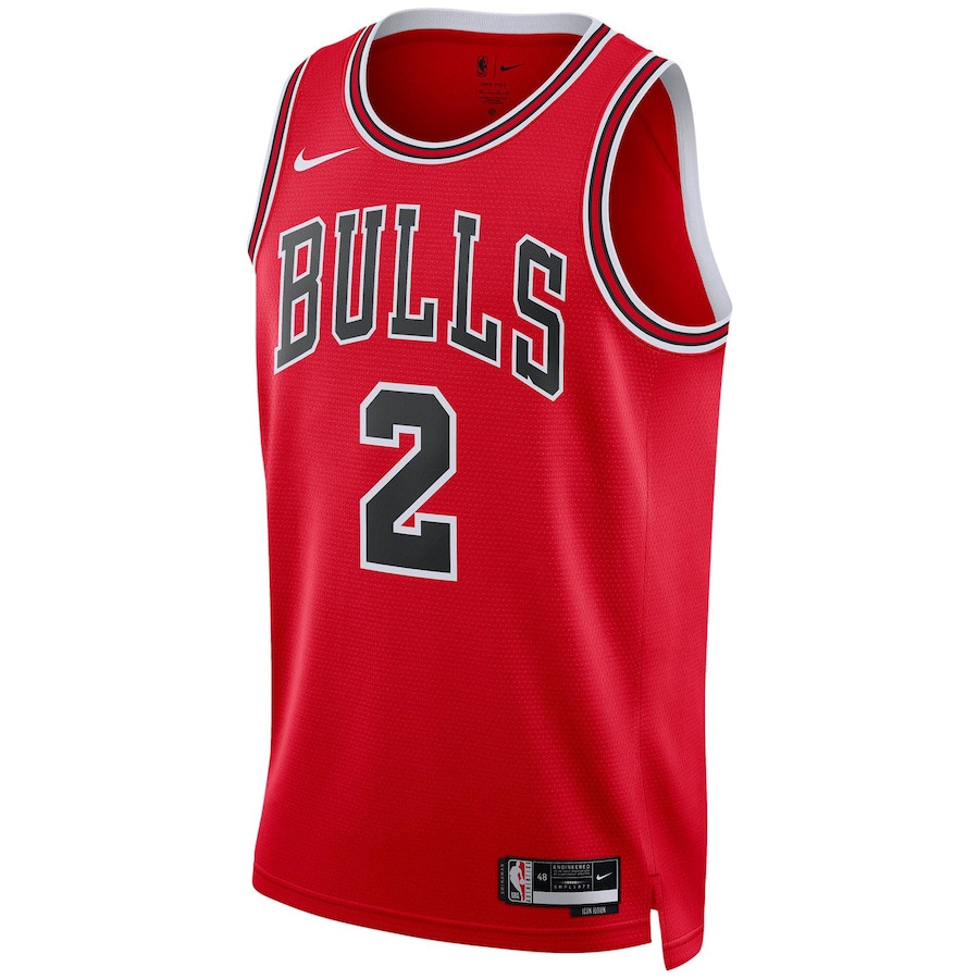 Alternative view of Lonzo Ball 2 Chicago Bulls Unisex Swingman Basketball Jersey - Icon Edition - Red - JS401 