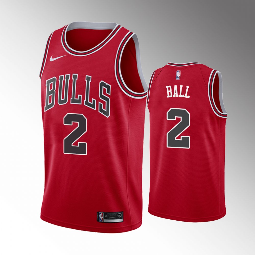 Lonzo Ball Chicago Bulls 2021 Icon Edition Red 2021 Trade Basketball Jersey