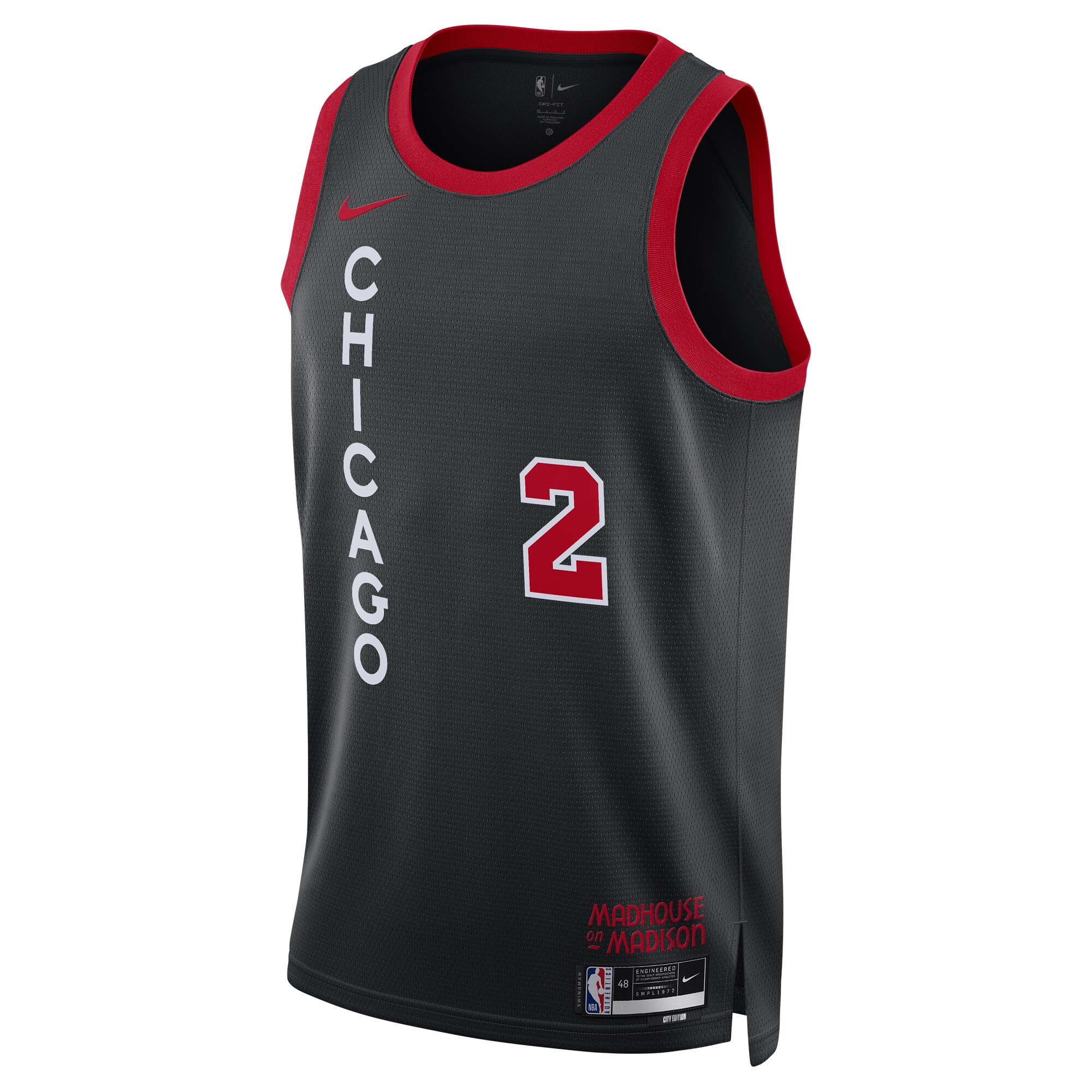 Alternative view of Lonzo Ball Chicago Bulls Unisex 2023/24 Swingman Basketball Jersey - Black - City Edition