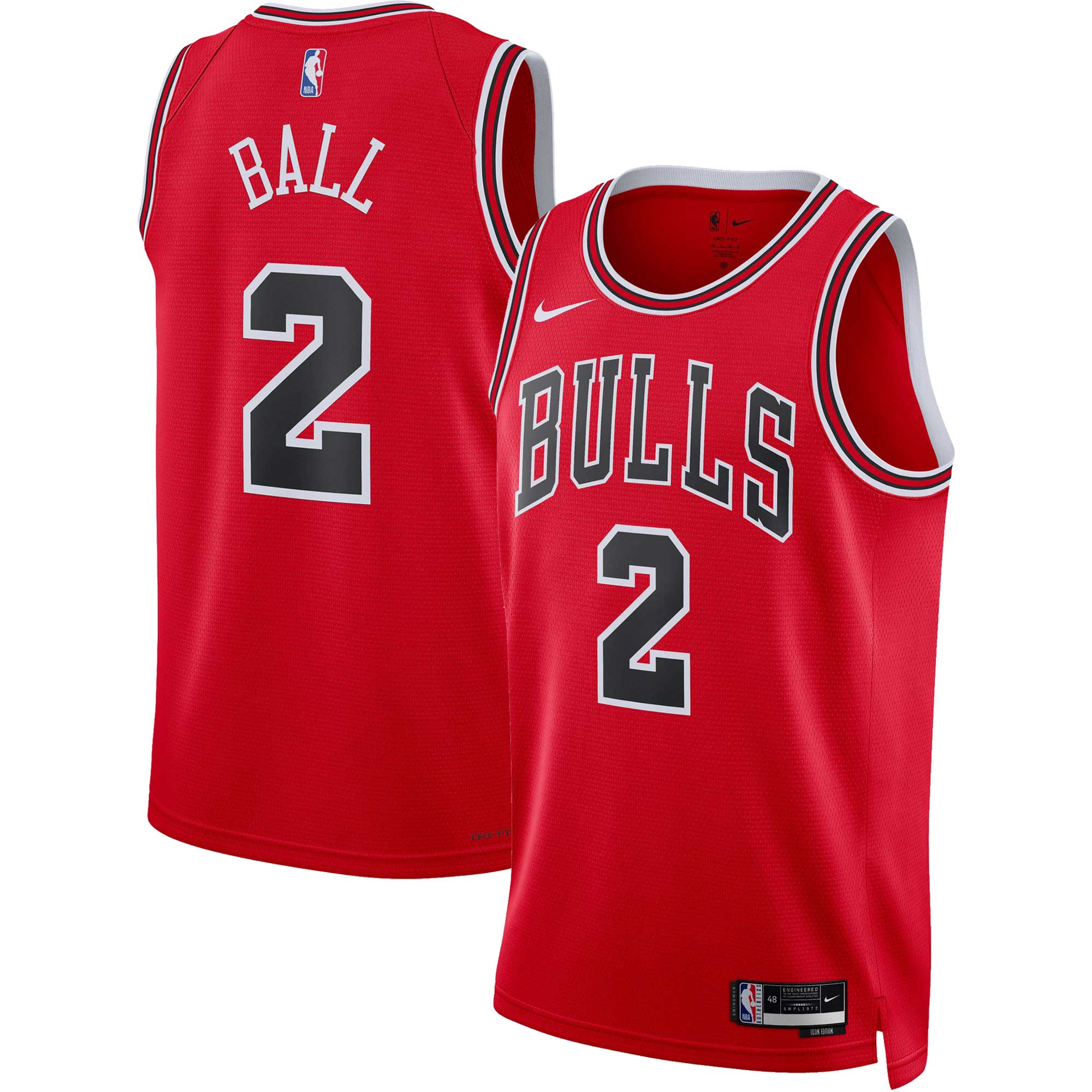 Lonzo Ball Chicago Bulls Unisex Swingman Basketball Jersey - Icon Edition - Red