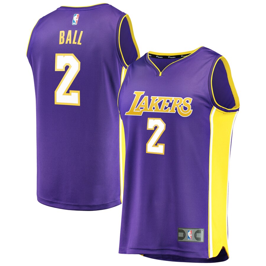Lonzo Ball Los Angeles Lakers Fanatics Branded Fast Break Replica Basketball Jersey Purple - Statement Edition