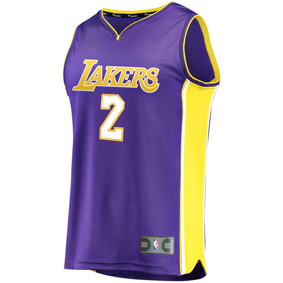 Alternative view of Lonzo Ball Los Angeles Lakers Fanatics Branded Fast Break Replica Basketball Jersey Purple - Statement Edition