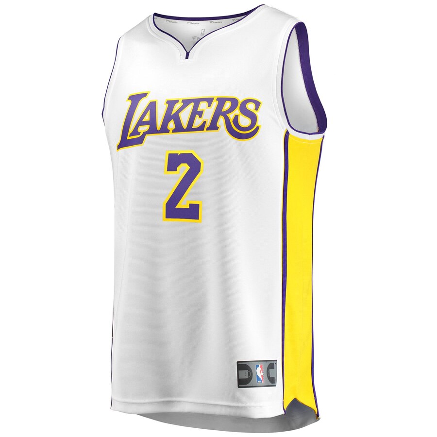 Alternative view of Lonzo Ball Los Angeles Lakers Fanatics Branded Fast Break Replica Basketball Jersey White - Association Edition