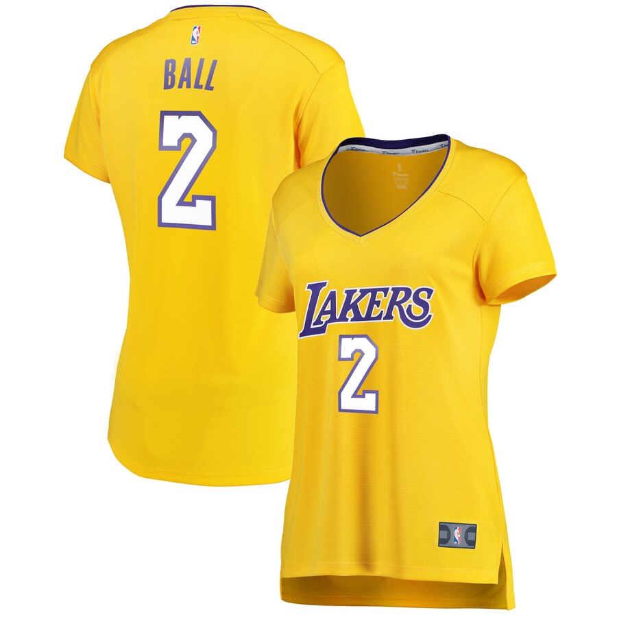 Lonzo Ball Los Angeles Lakers Fanatics Branded Women's Fast Break Replica Icon Edition Basketball Jersey - Gold