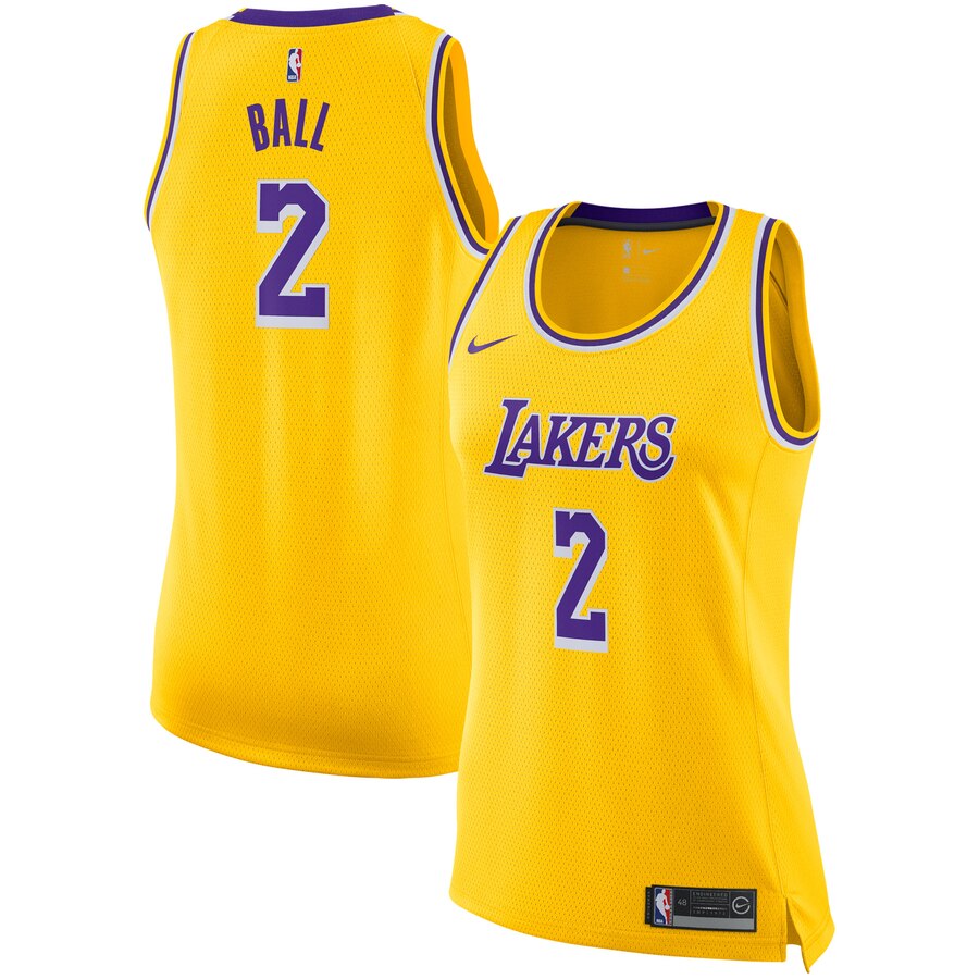 Lonzo Ball Los Angeles Lakers Women's Swingman Basketball Jersey - Gold - Icon Edition