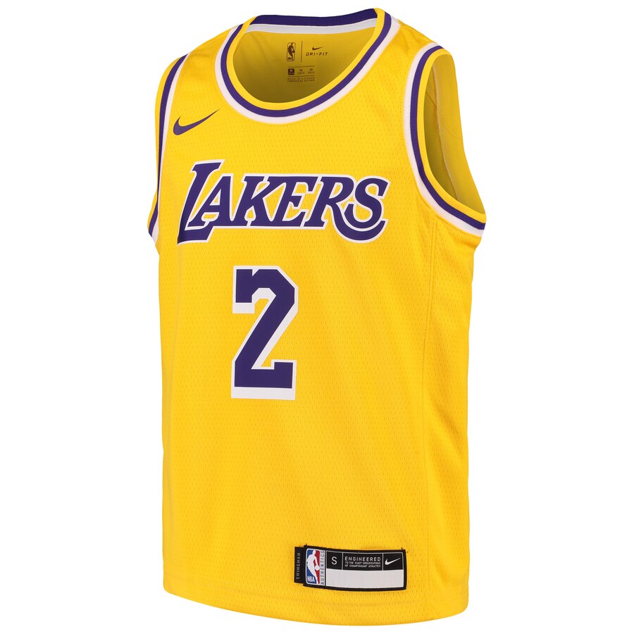 Alternative view of Lonzo Ball Los Angeles Lakers Youth Swingman Basketball Jersey Gold - Icon Edition