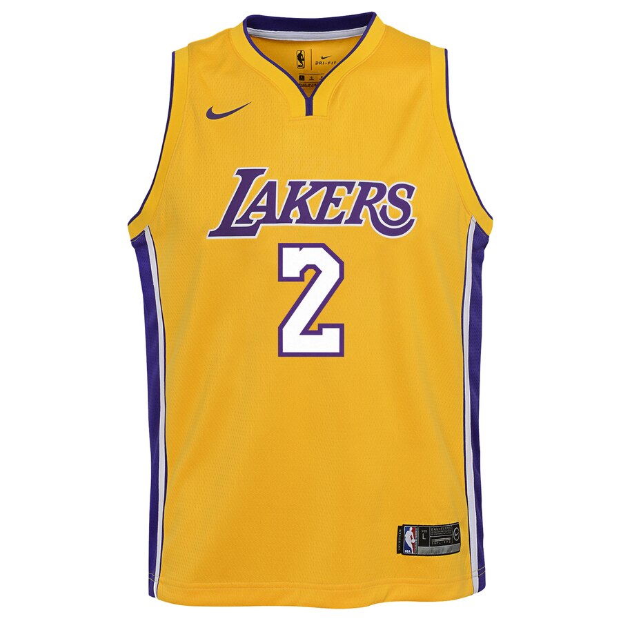 Alternative view of Lonzo Ball Los Angeles Lakers Youth Swingman Basketball Jersey Yellow - Icon Edition