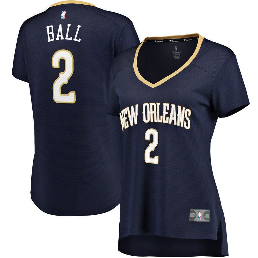 Lonzo Ball New Orleans Pelicans Fanatics Branded Women's Fast Break Replica Basketball Jersey Navy - Icon Edition