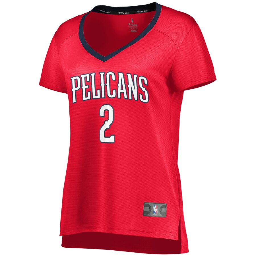 Alternative view of Lonzo Ball New Orleans Pelicans Fanatics Branded Women's Fast Break Replica Basketball Jersey Red - Statement Edition