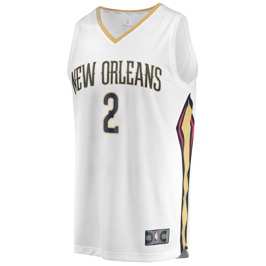 Alternative view of Lonzo Ball New Orleans Pelicans Fanatics Branded Youth Fast Break Replica Basketball Jersey White - Association Edition