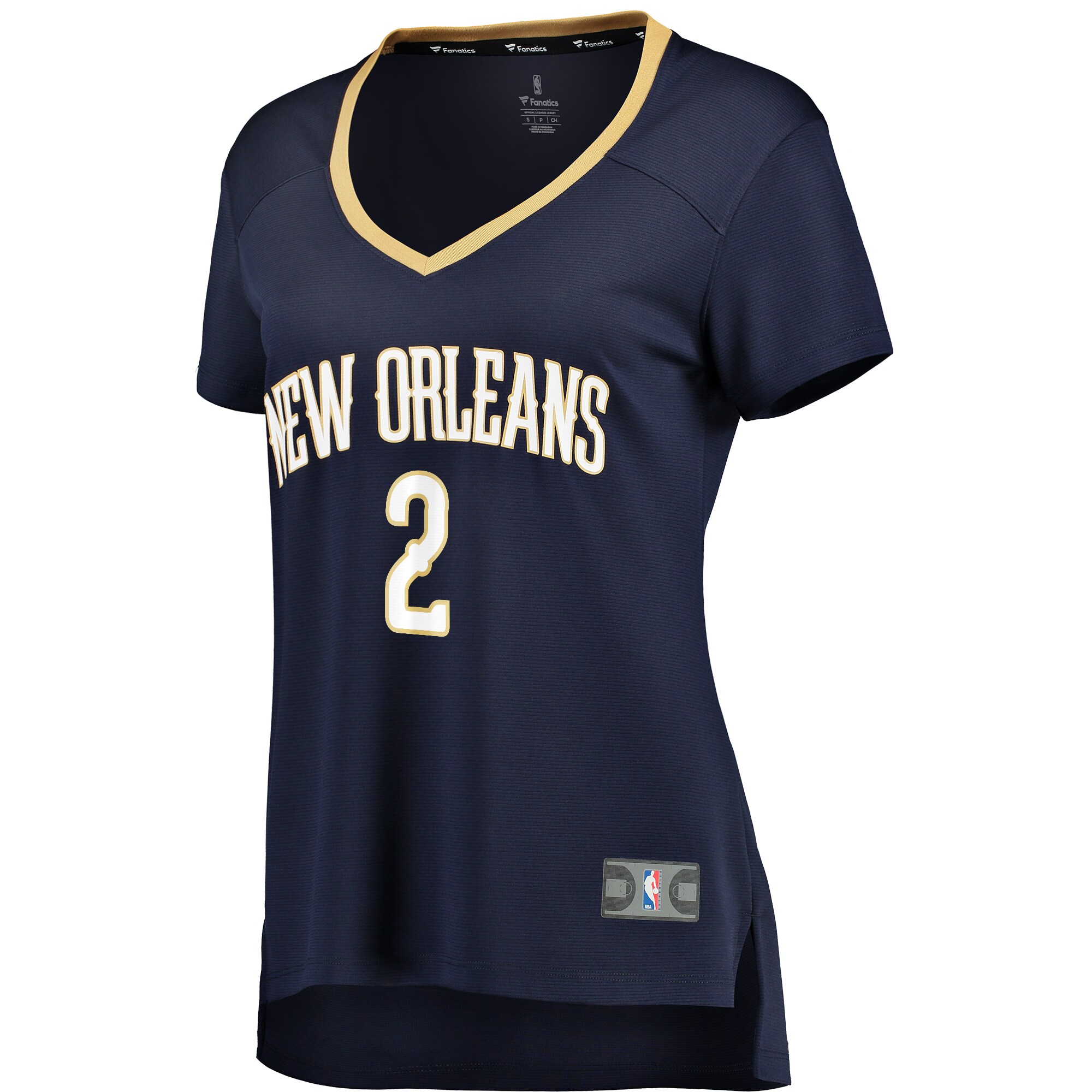 Alternative view of Lonzo Ball New Orleans Pelicans Fanatics Women's Fast Break Replica Basketball Jersey Navy - Icon Edition