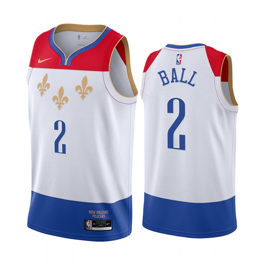 Lonzo Ball New Orleans Pelicans White City Edition 2020-21 Basketball Jersey