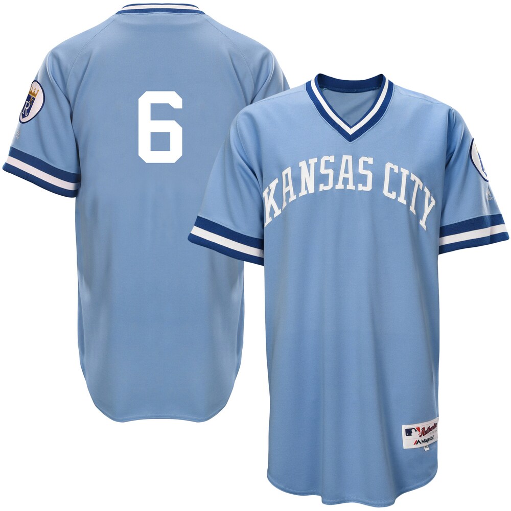 Lorenzo Cain Kansas City Royals Majestic 1976 Turn Back The Clock Player Baseball Jersey - Light Blue
