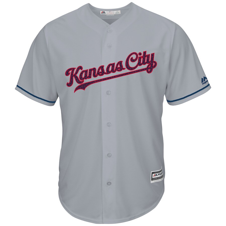 Alternative view of Lorenzo Cain Kansas City Royals Majestic Fashion Stars And Stripes Cool Base Player Baseball Jersey - Gray