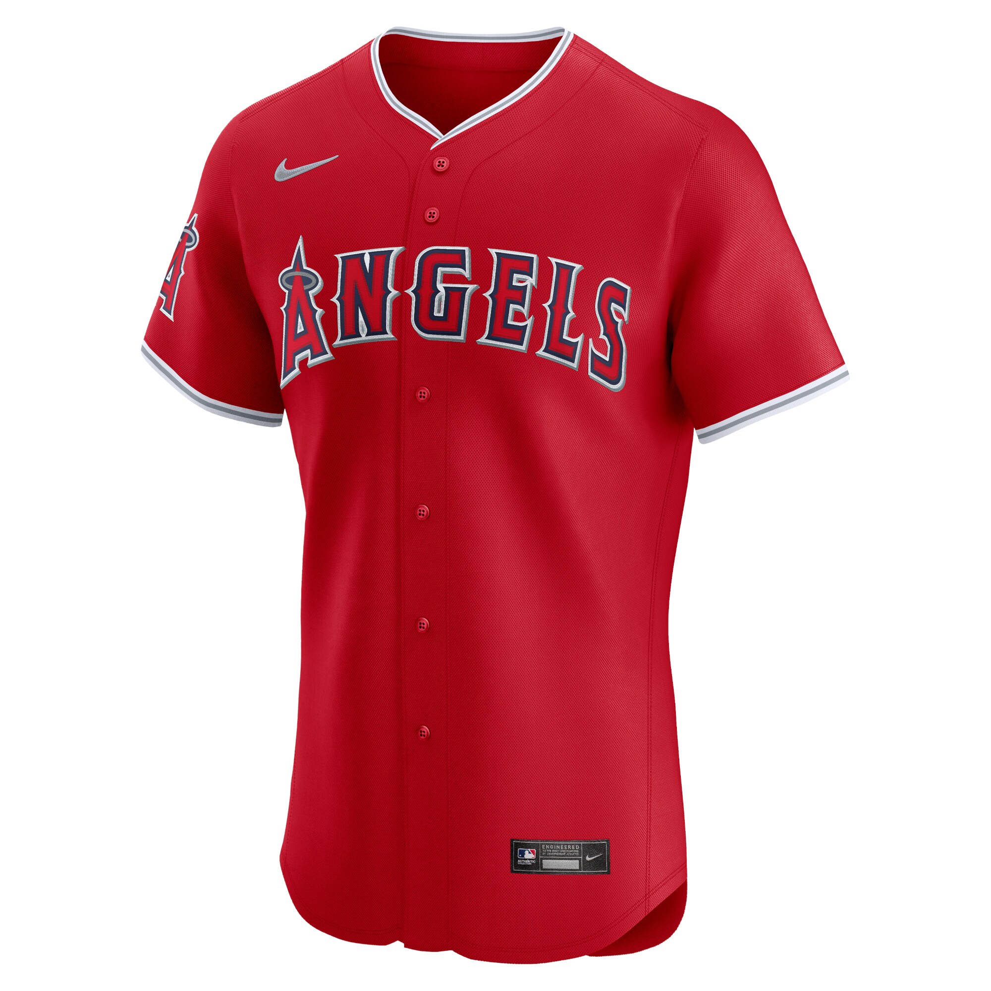 Alternative view of Los Angeles Angels Alternate Vapor Premier Elite Patch Baseball Jersey - Red
