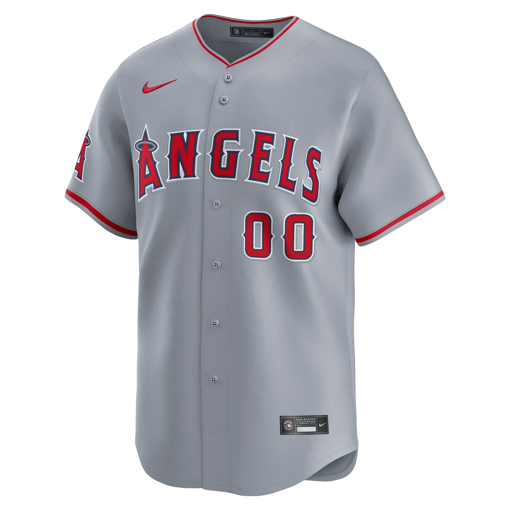 Alternative view of Los Angeles Angels Away Limited Custom Baseball Jersey - Gray