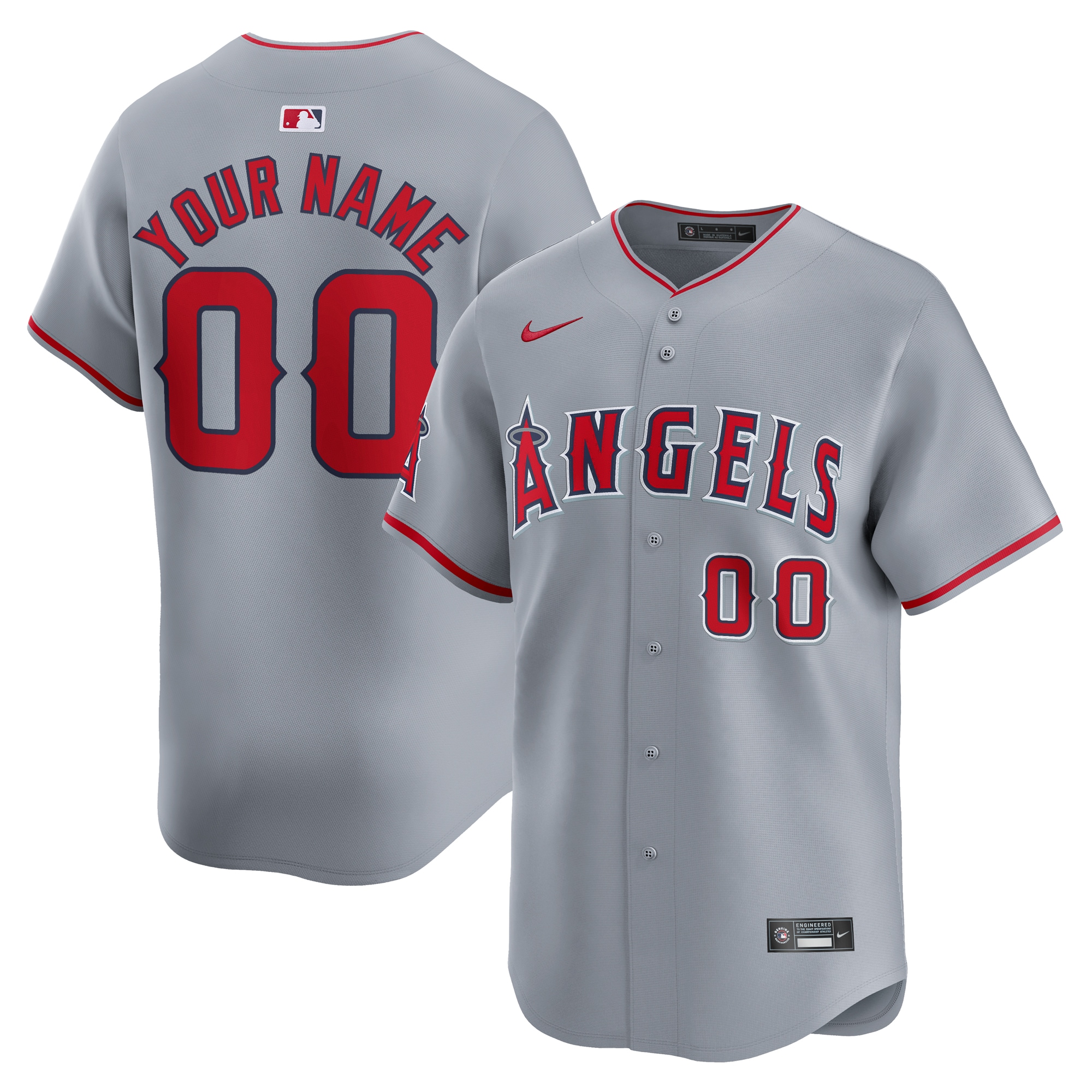 Los Angeles Angels Away Limited Custom Baseball Jersey - Gray