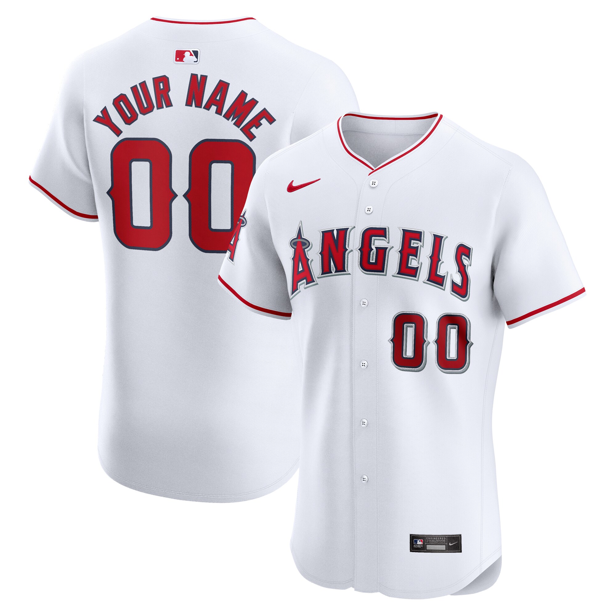 Los Angeles Angels Home Elite Custom Baseball Jersey - White