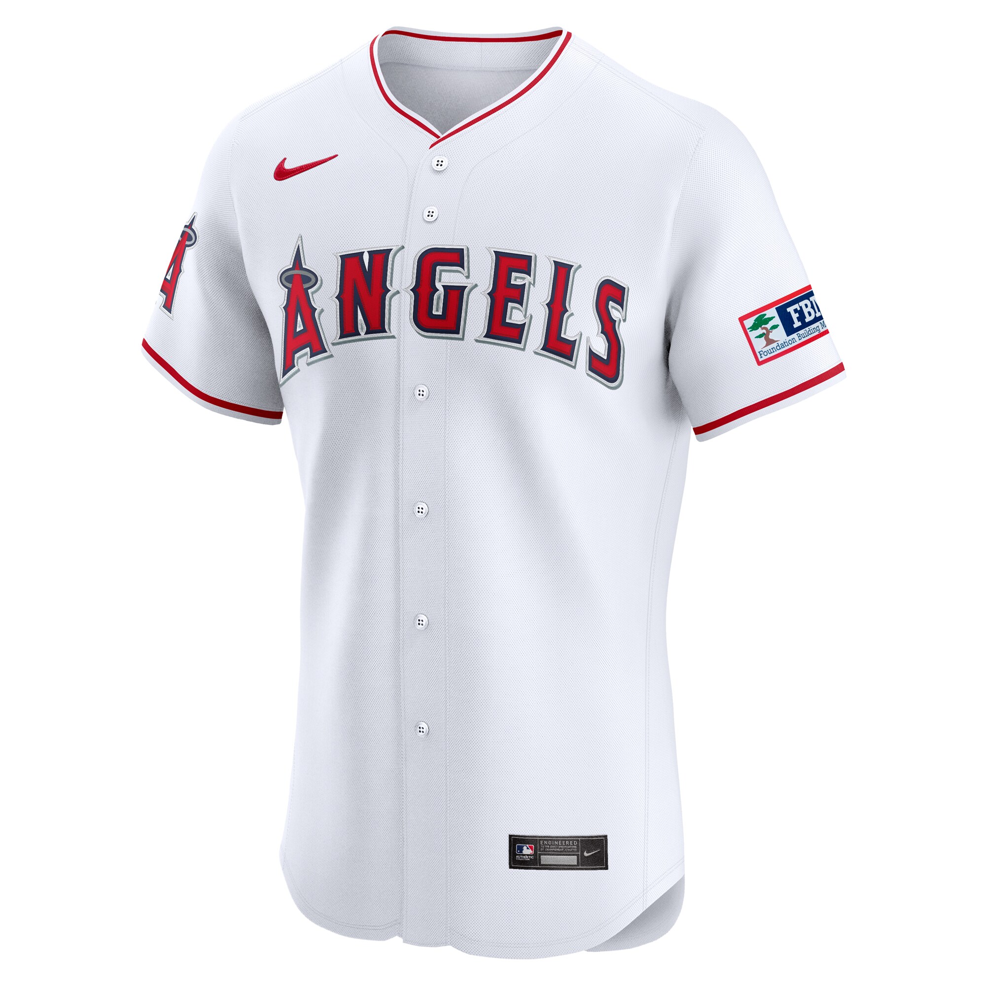 Alternative view of Los Angeles Angels Home Elite Patch Baseball Jersey - White