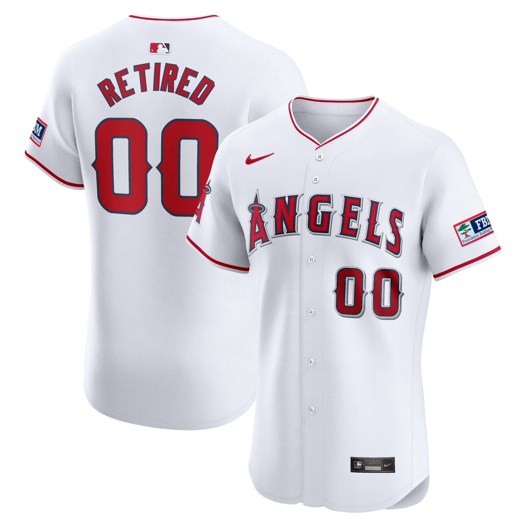 Los Angeles Angels Home Elite Pick-a-player Retired Roster Patch Baseball Jersey - White