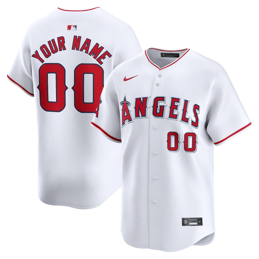 Los Angeles Angels Home Limited Custom YOUTH Baseball Jersey - White 