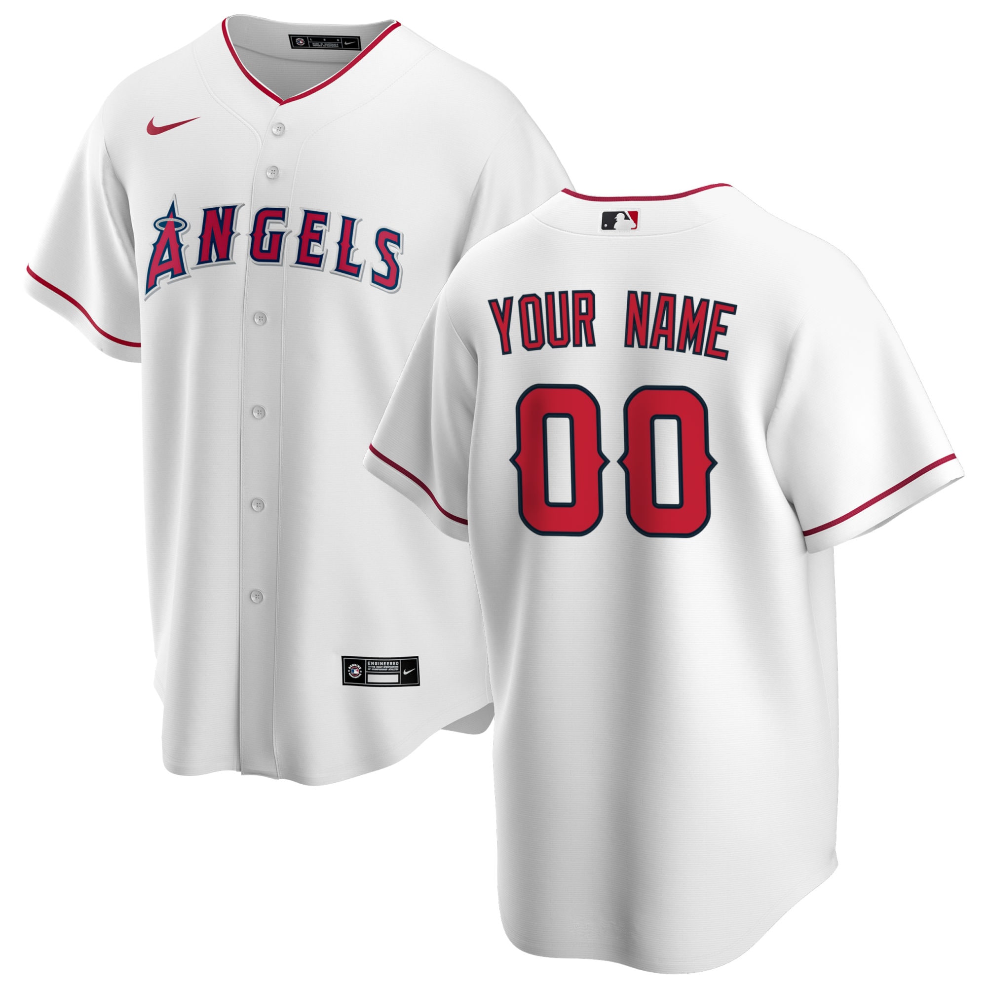 Los Angeles Angels Home Replica Custom Baseball Jersey - White