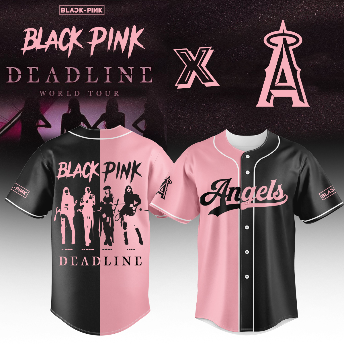 Los Angeles Angels Mlb X Blackpink Custom Baseball Jersey
