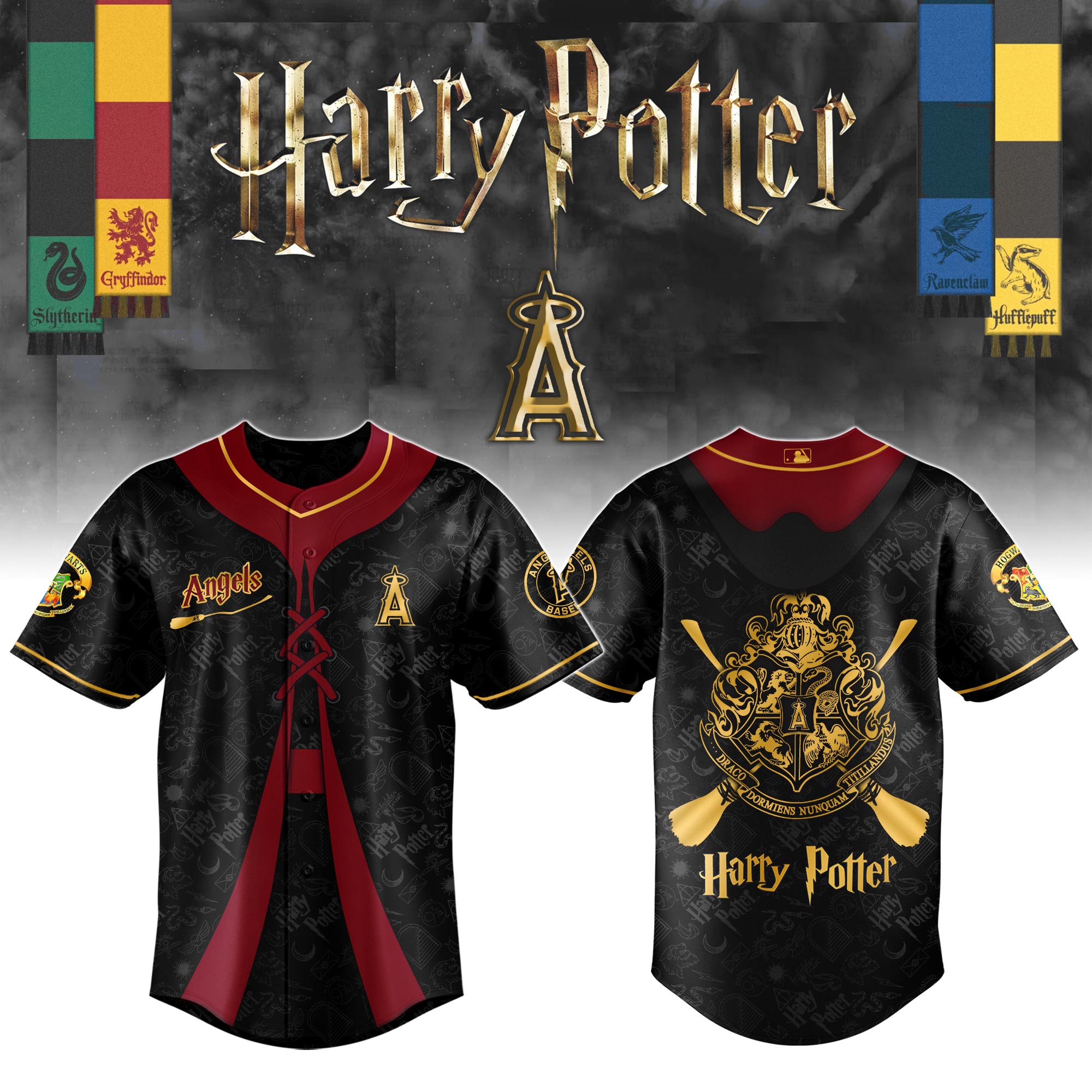 Los Angeles Angels Mlb X Harry Potter Night Custom Baseball Jersey