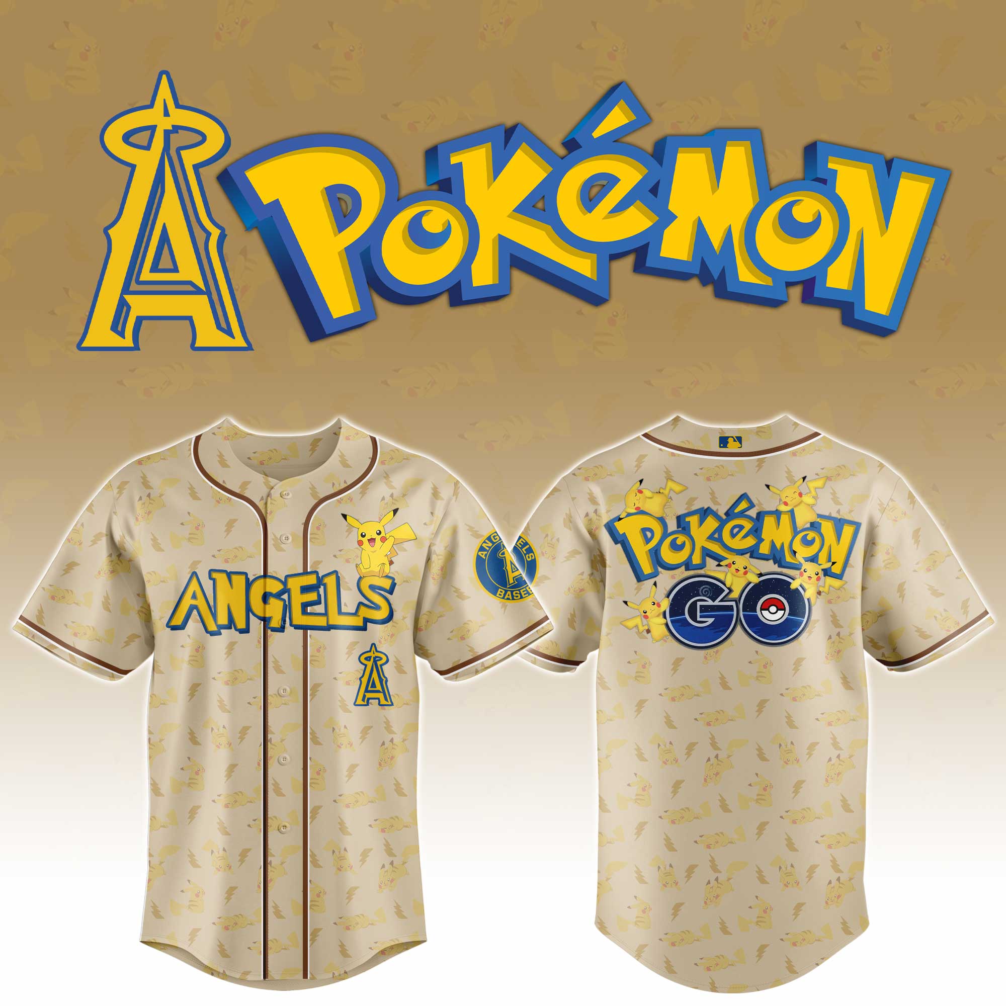Los Angeles Angels Mlb X Pokemon Go Custom Baseball Jersey