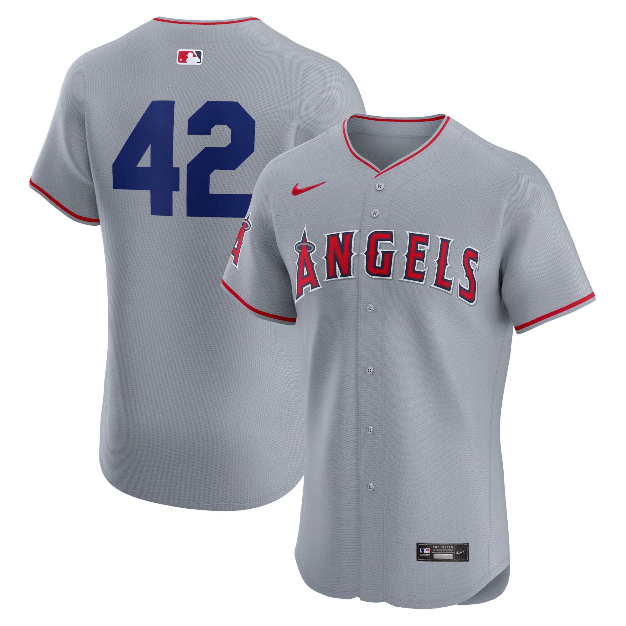Los Angeles Angels Road 2024 Jackie Robinson Day Elite Baseball Jersey - Gray